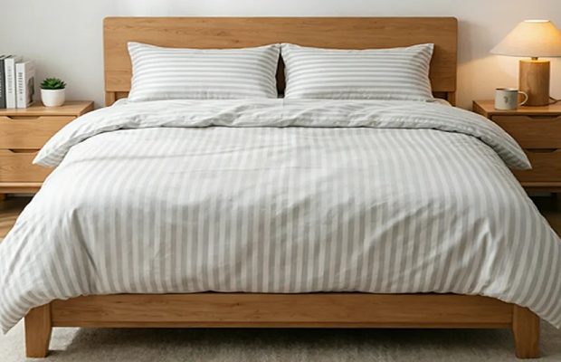 Jacquard striped duvet cover set