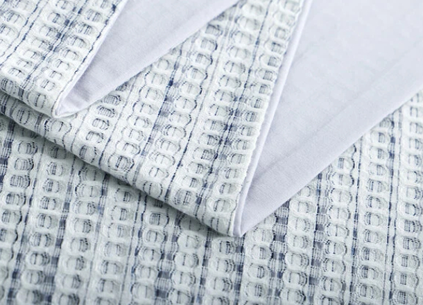 Yarn-dyed Waffle Jacquard Duvet Cover Set