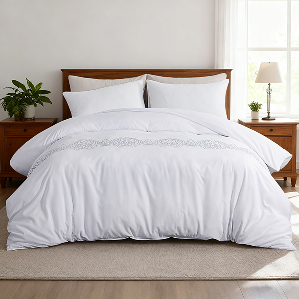 Sequined embroidered duvet cover