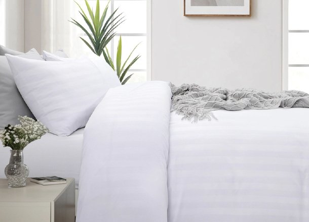 Satin Stripe Duvet Cover Set