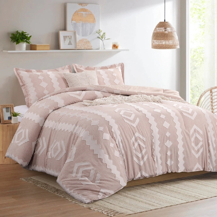 Cationic Clipped Jacquard Comforter Set