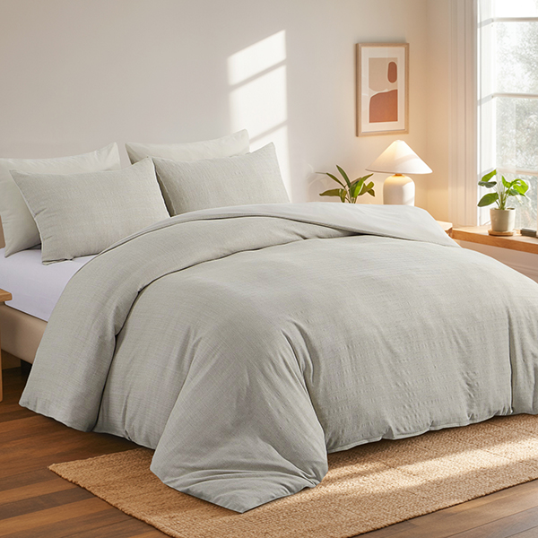 AB-Side Yarn-Dyed Jacquard Brushed Duvet Cover Set