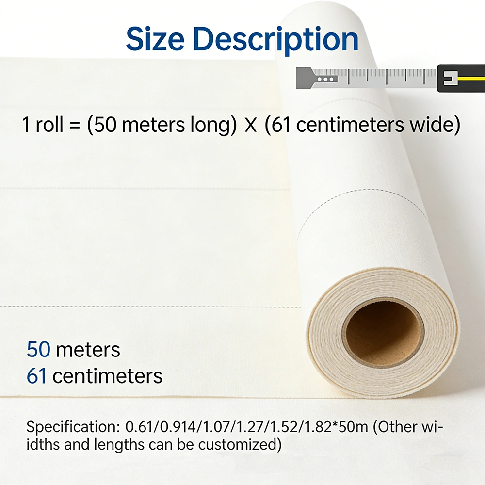 Cotton Canvas Roll Size Display
