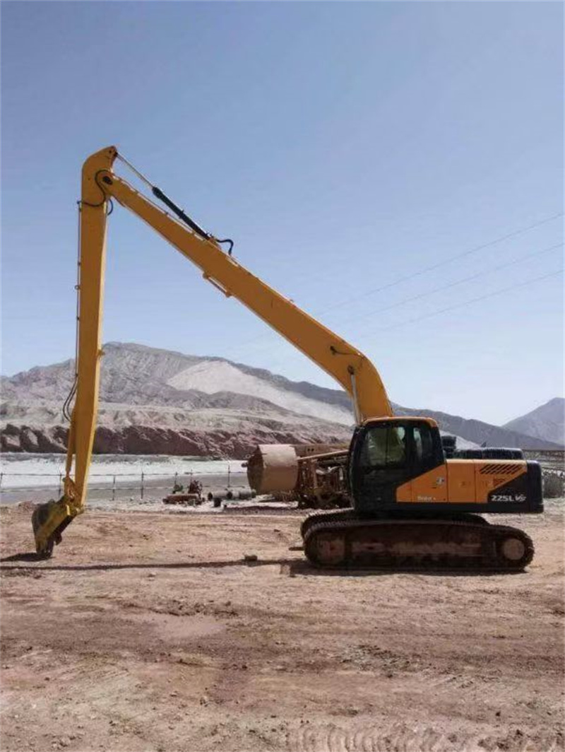 extended boom excavator