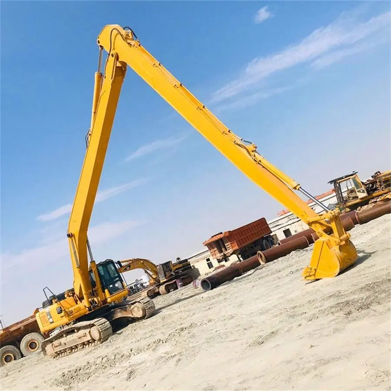 extended boom excavator