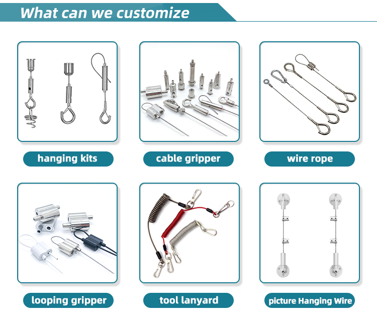 hanging kit, cable gripper,wire rope, looping gripper, spring coil rope