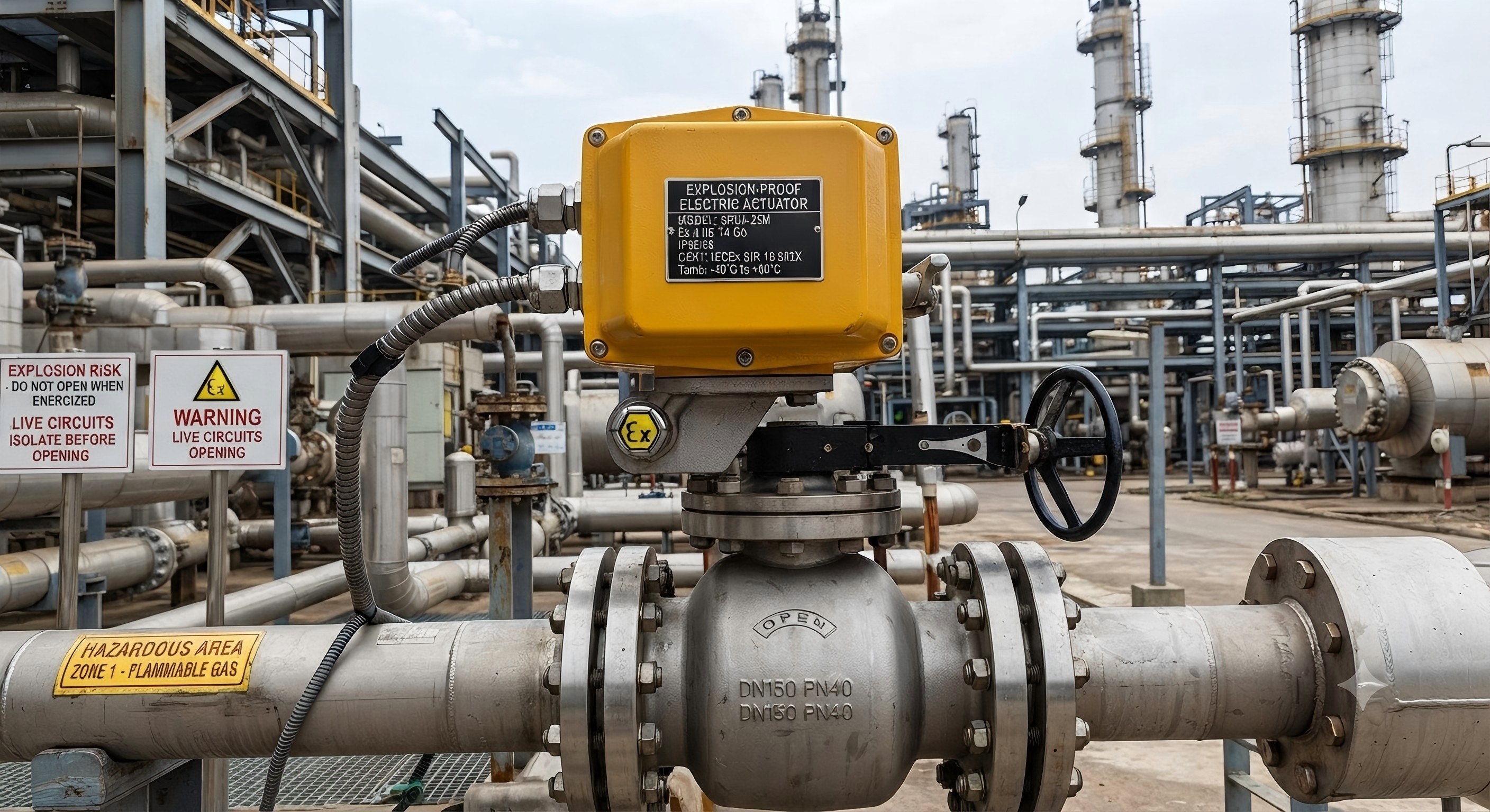 Explosion-proof actuator on valve
