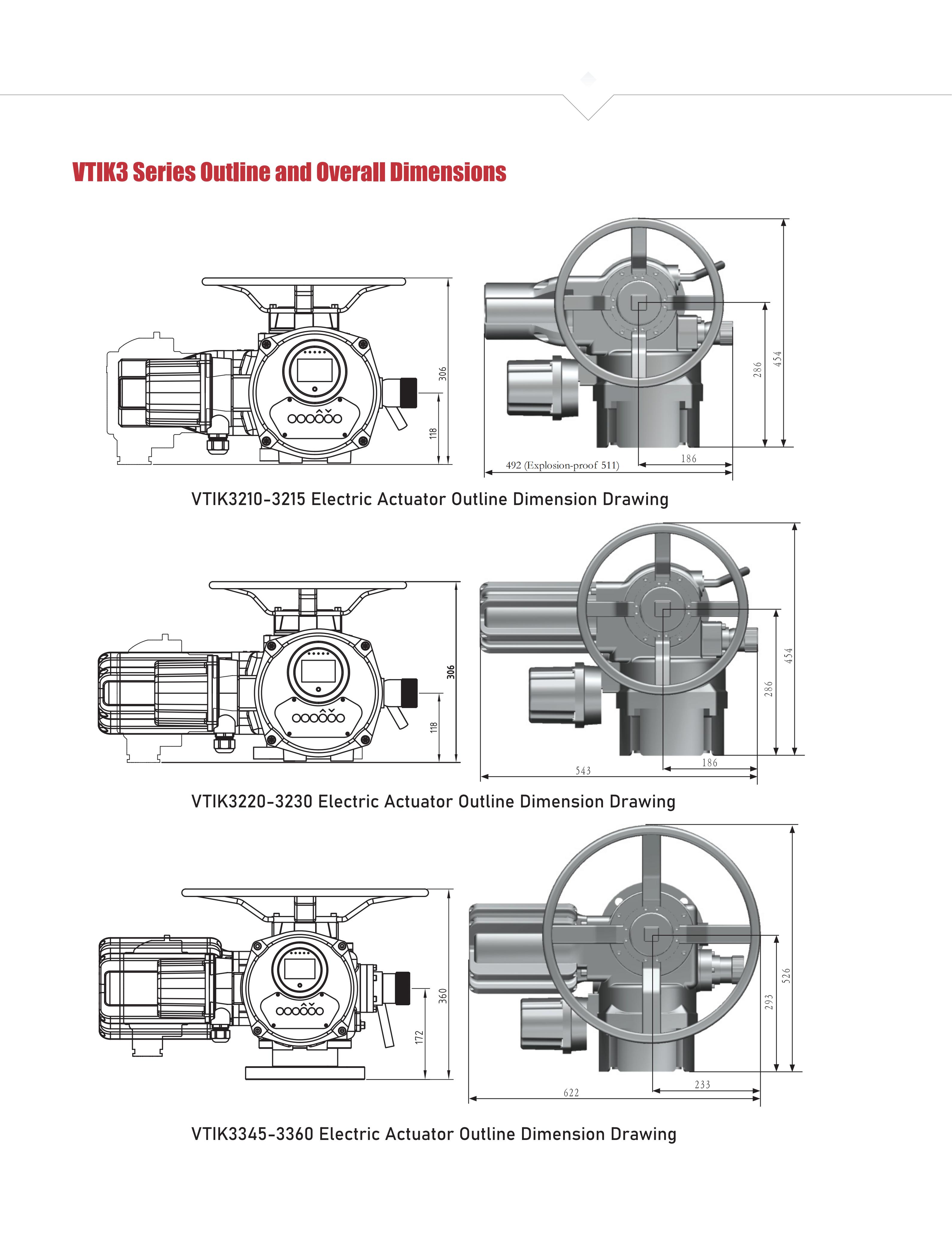 Electric Actuator Dimensions