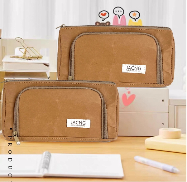 Washable Kraft Paper Large-Capacity Pencil Case