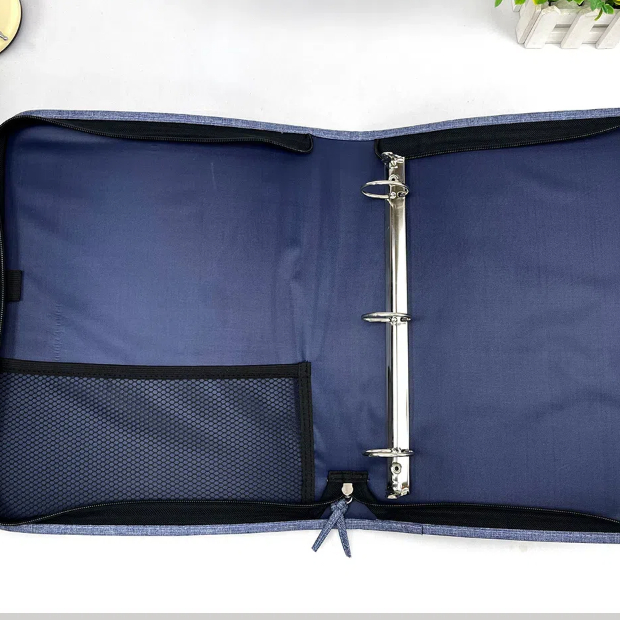 Large-capacity denim zipper binder
