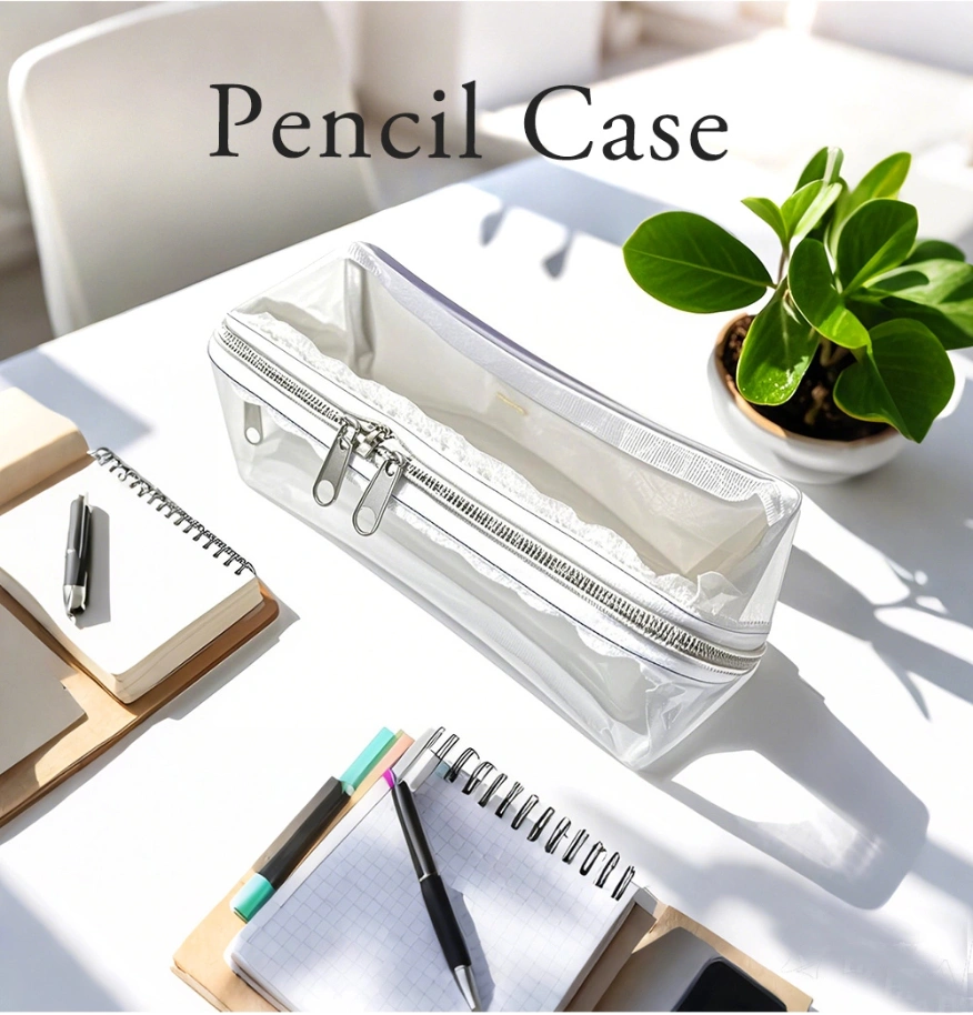 Transparent pvc pencil case