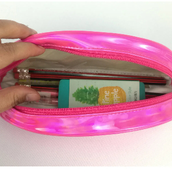 Half-moon shape rainbow pencil case
