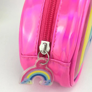 Half-moon shape rainbow pencil case