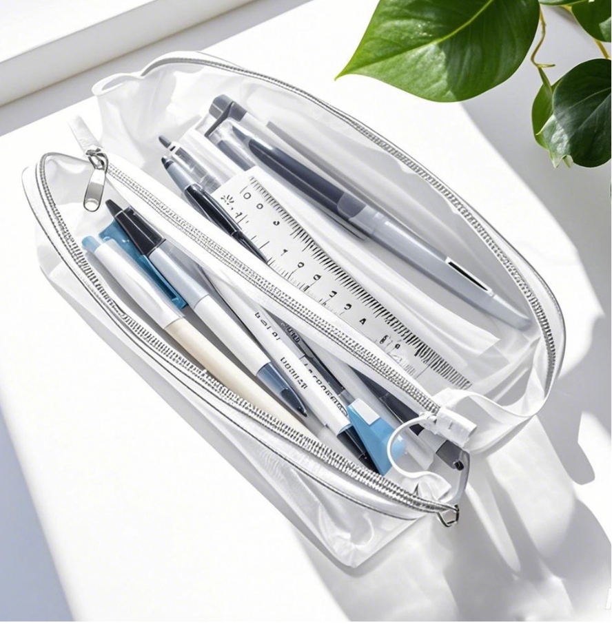 Transparent pvc pencil case