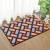 Circular Polypropylene Door Mat with Block Pattern Carpet Strong Water Absorption and Anti slip Kitchen Mat Bathroom Mat