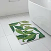 Fresh Green Modern Leaf Pattern Cushioned Floor Mats with Strong Water Absorption and Anti-Skid Backing for Home & Hotel Use