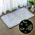 Glow in the Dark Flannel Fabric Kids Mat Printing Rocket Safe and Non-toxic Floor Mat Backing PVC Non-slip Sponge Bath Mat