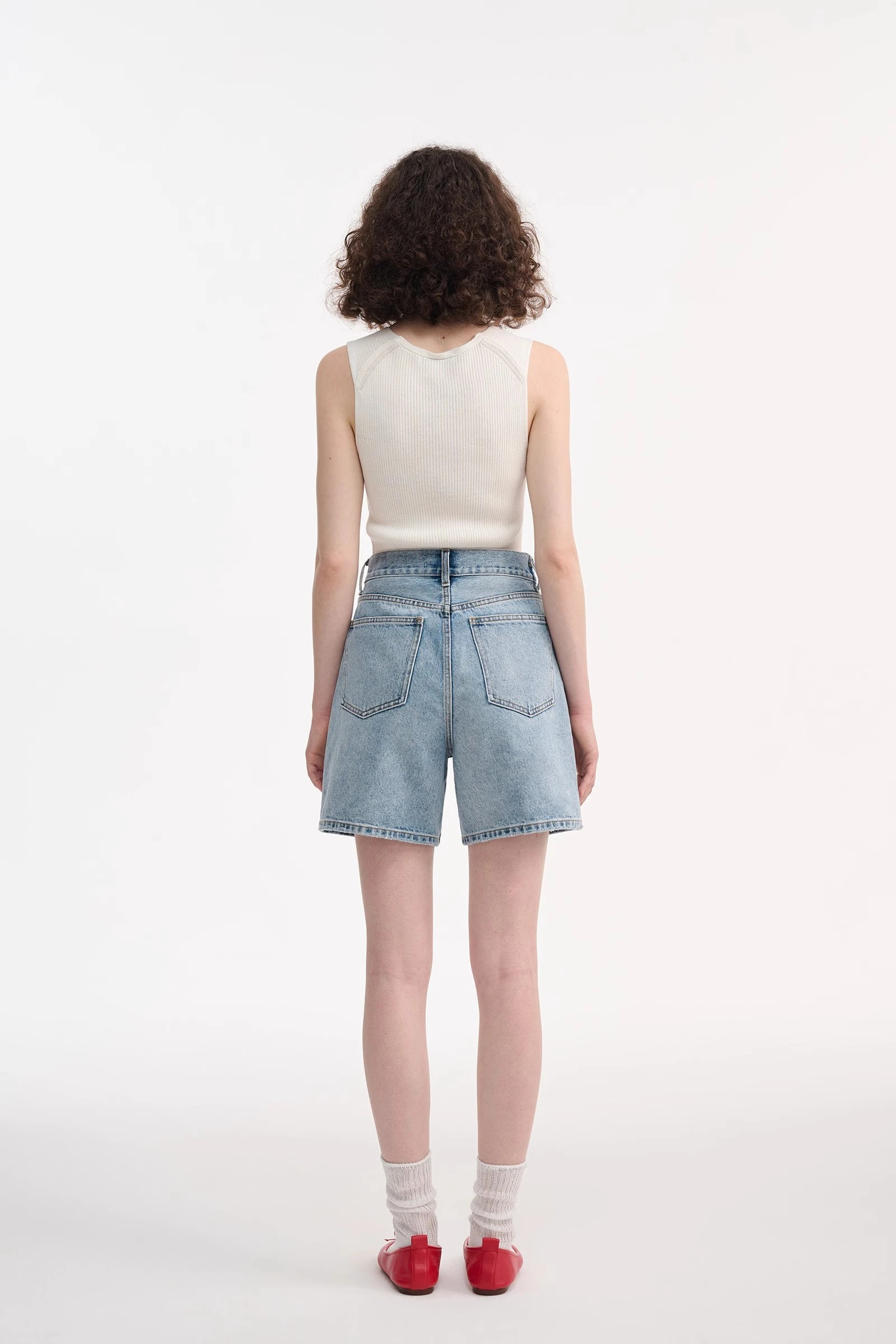 straight denim shorts