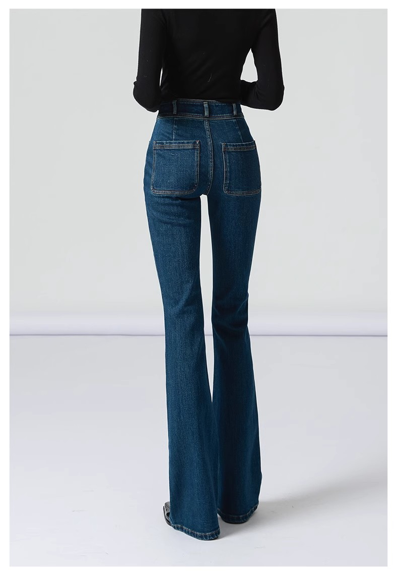 high rise bell bottom jeans