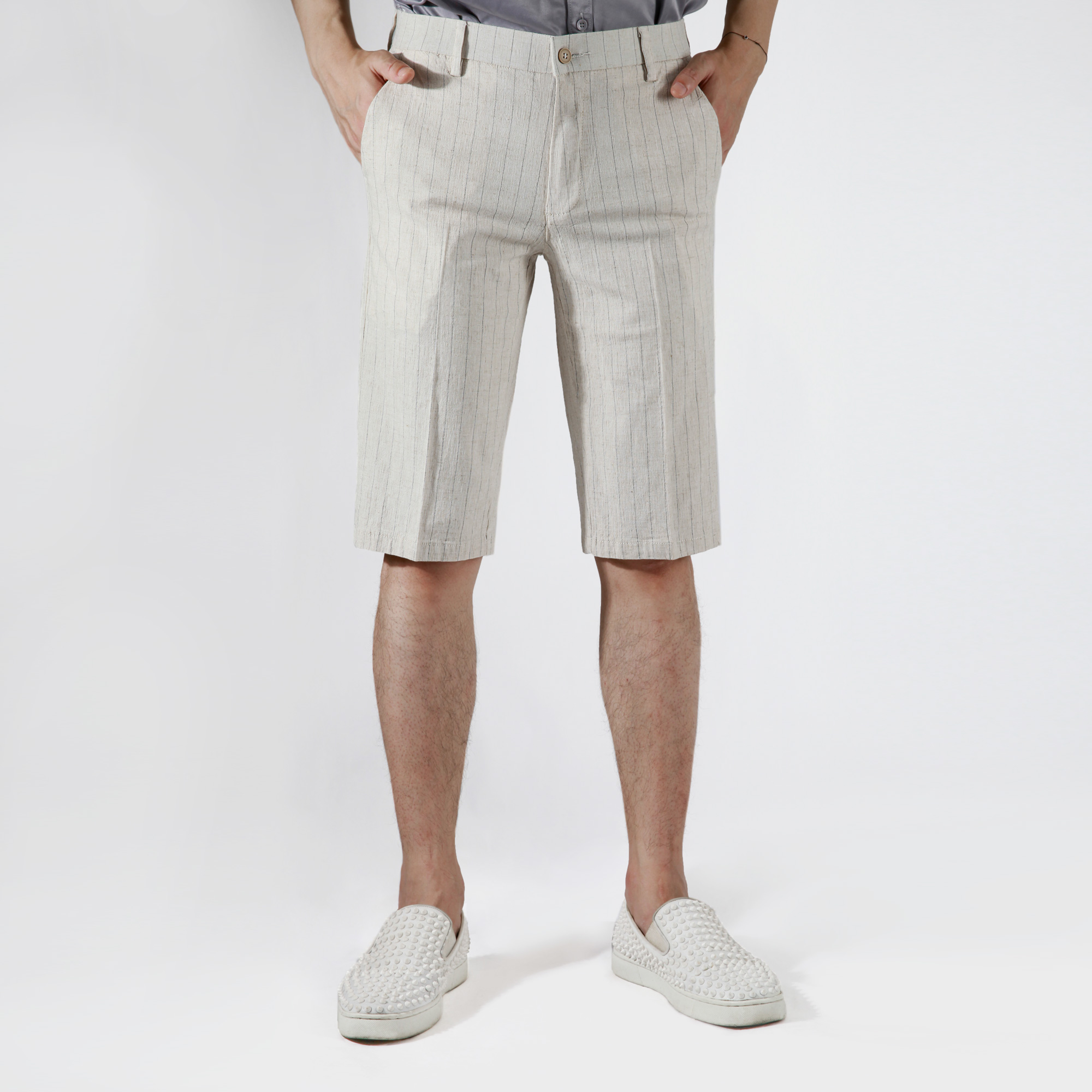 mens linen casual shorts