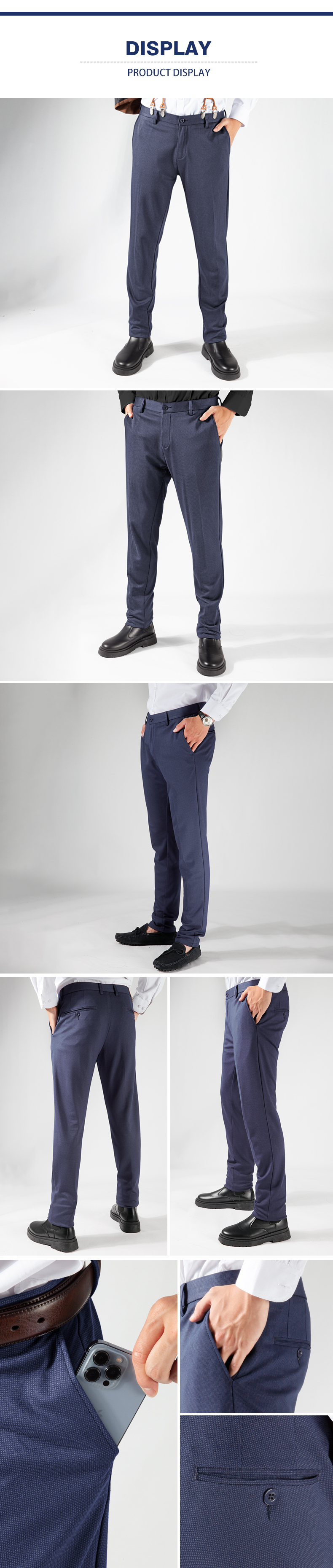 navy blue dress pants slim fit
