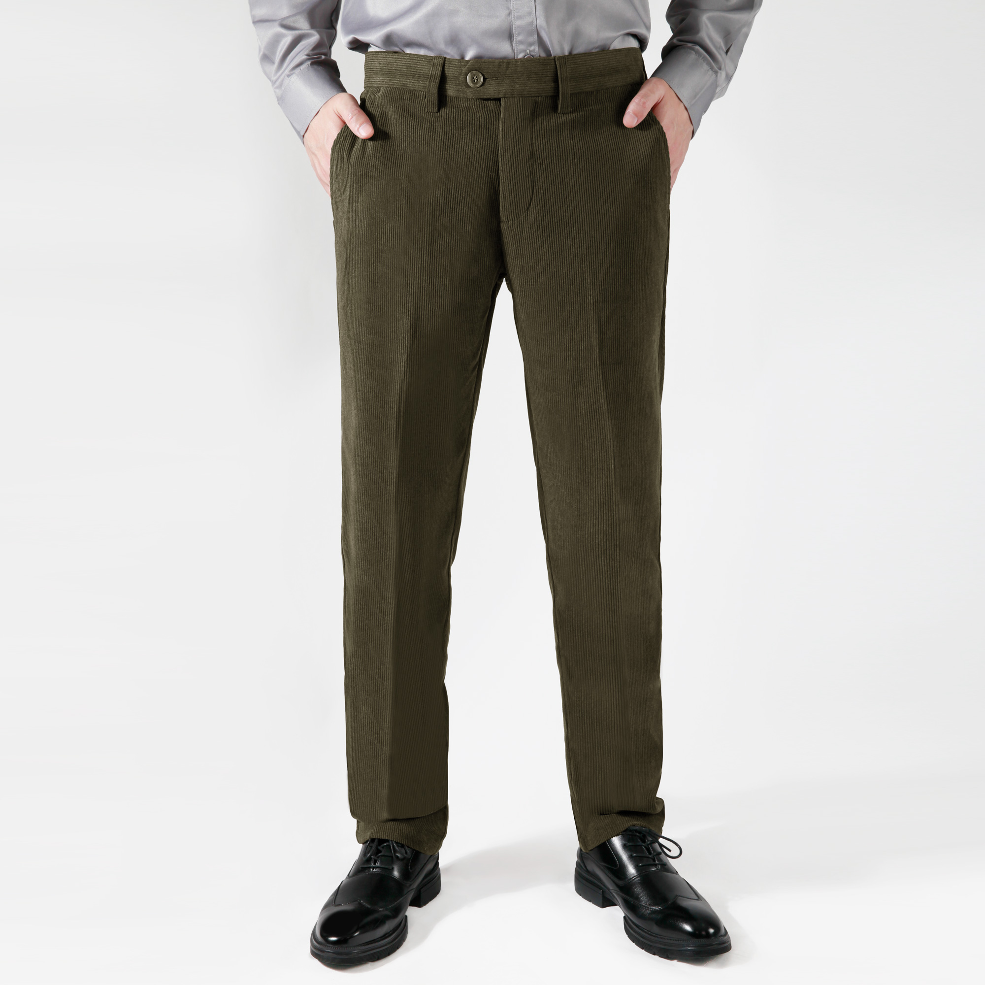tapered corduroy trousers men's