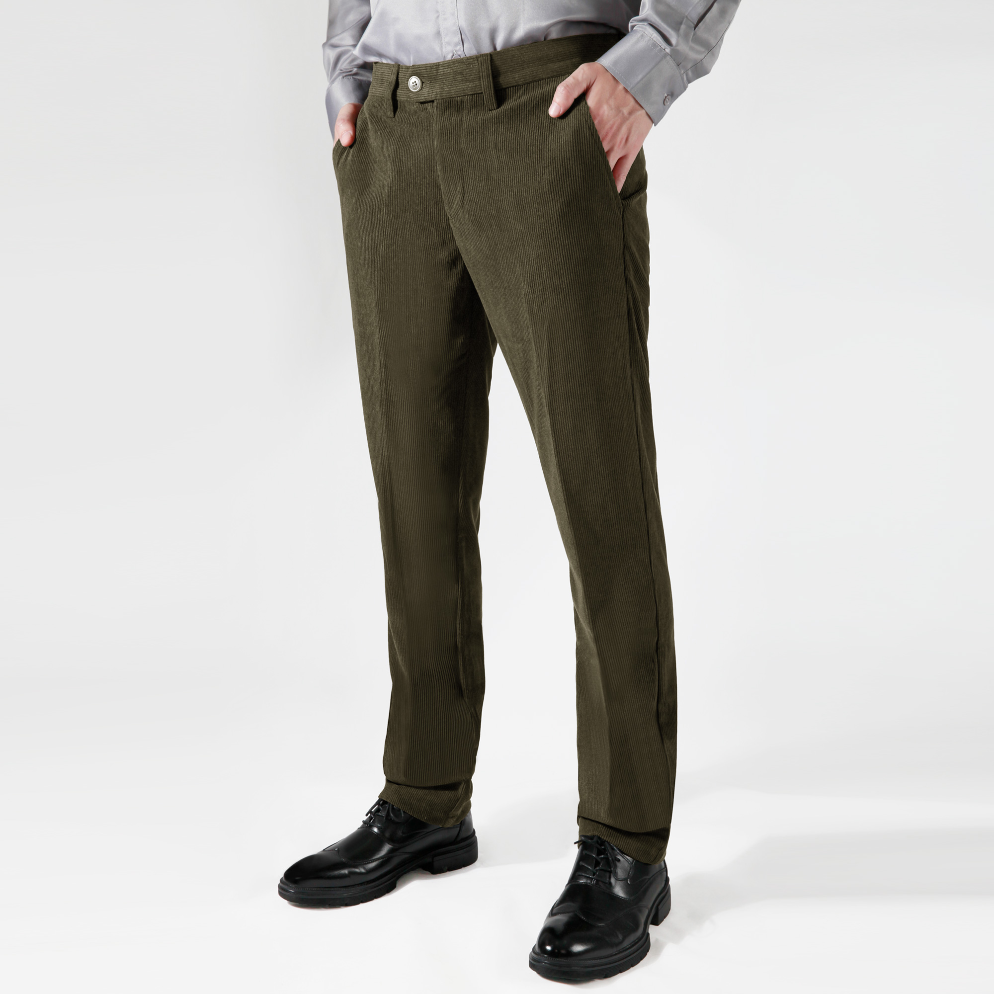 corduroy loose tapered pants