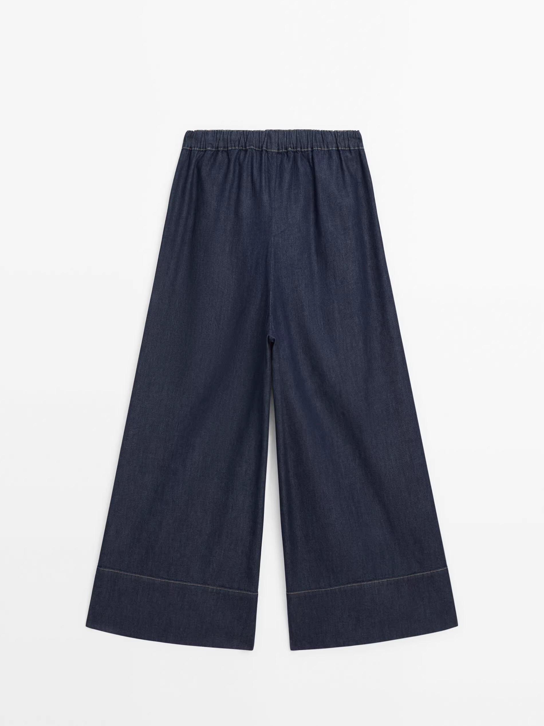 blue jean wide leg pants