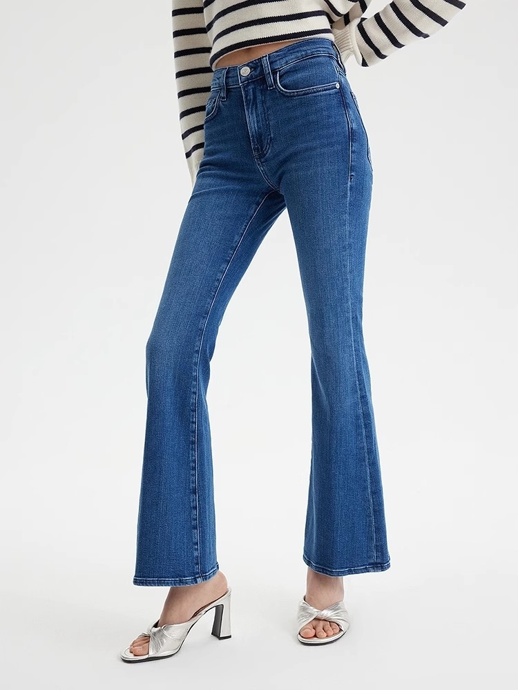 white flared pants