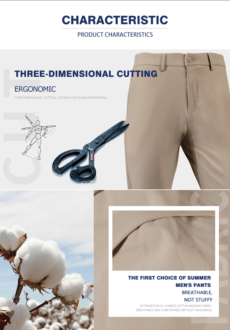Men's S/S Warp-Knit Cropped Pants with Cuffed Hem
