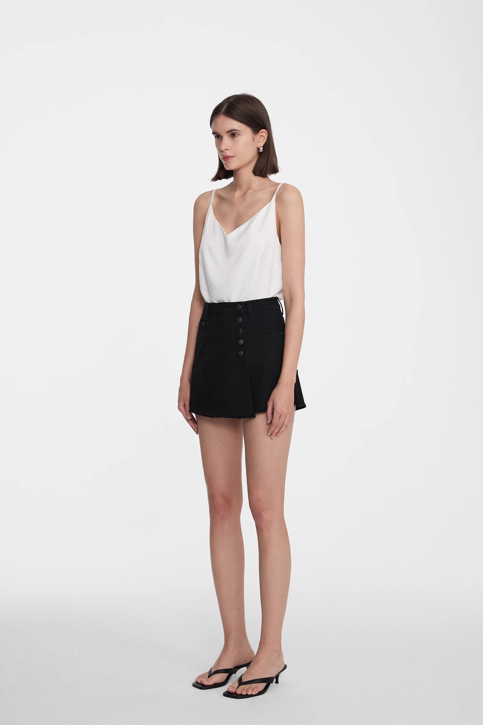 denim short culottes