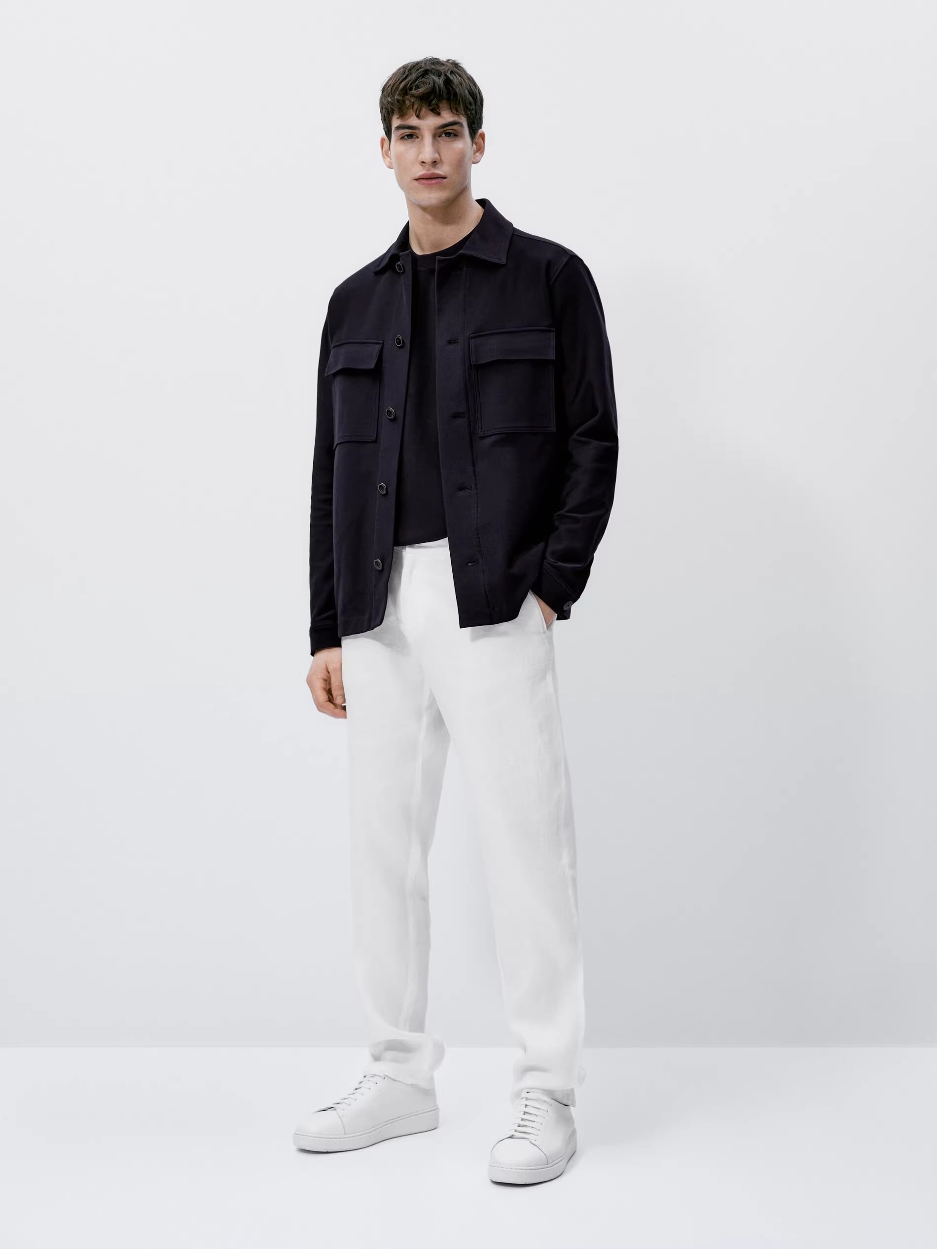 mens tapered linen trousers
