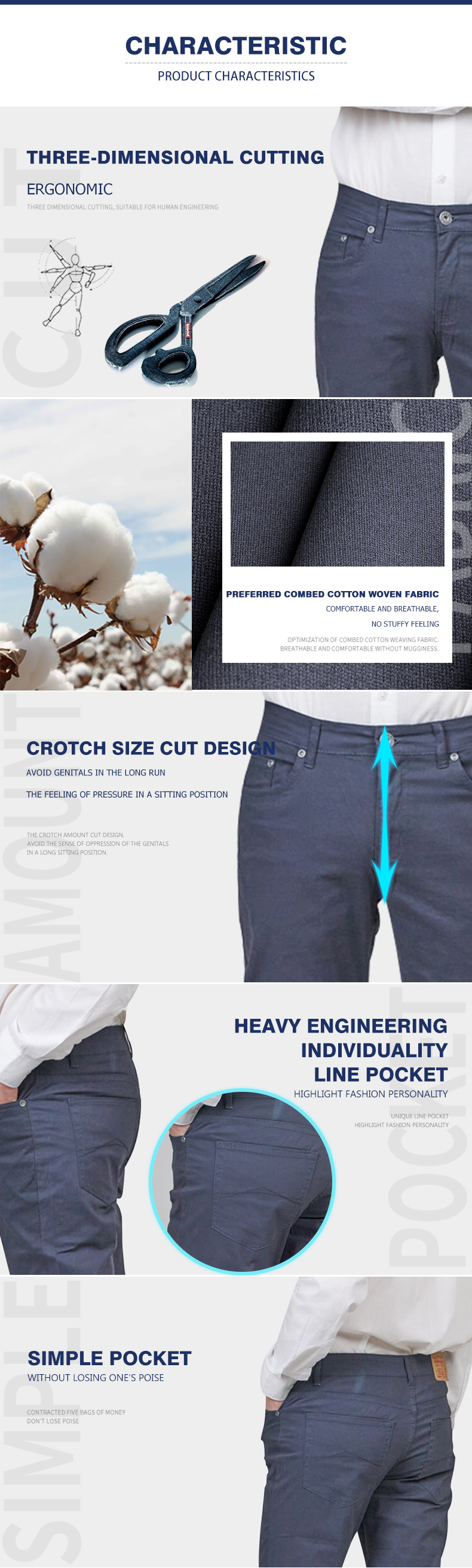 slim fit 5 pocket pants