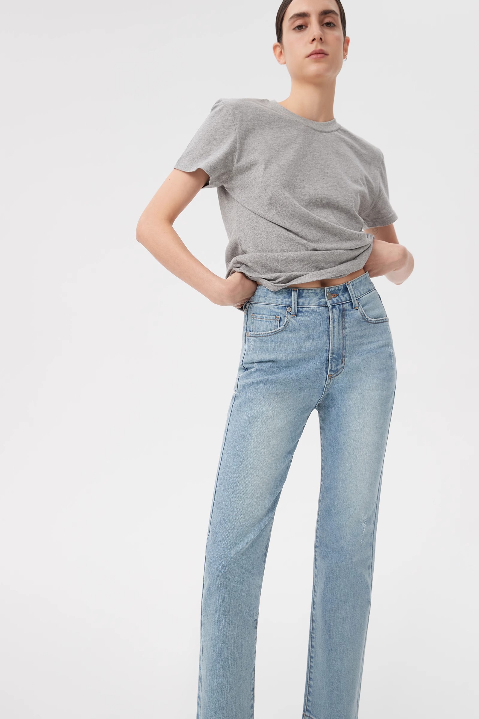 womens straight leg cropped pants