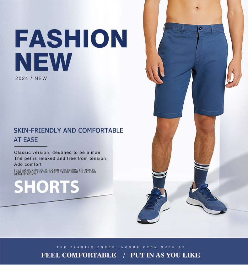 men's dark blue denim shorts