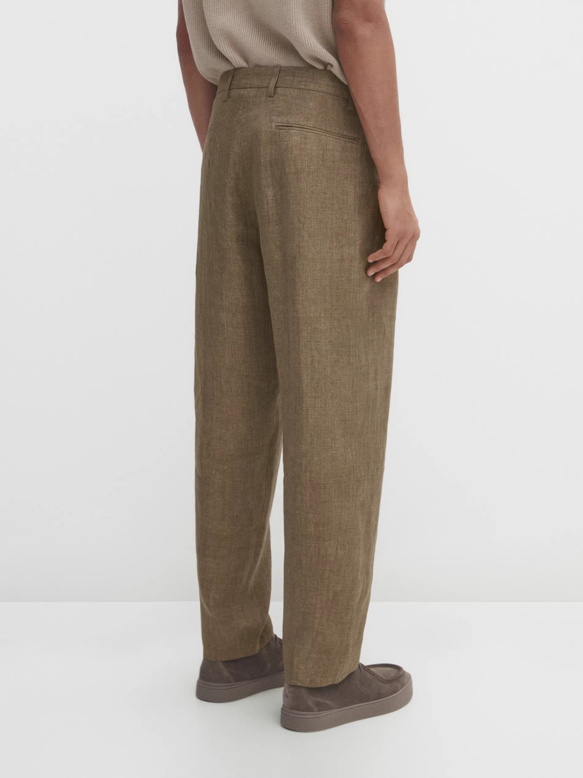 black linen suit trousers