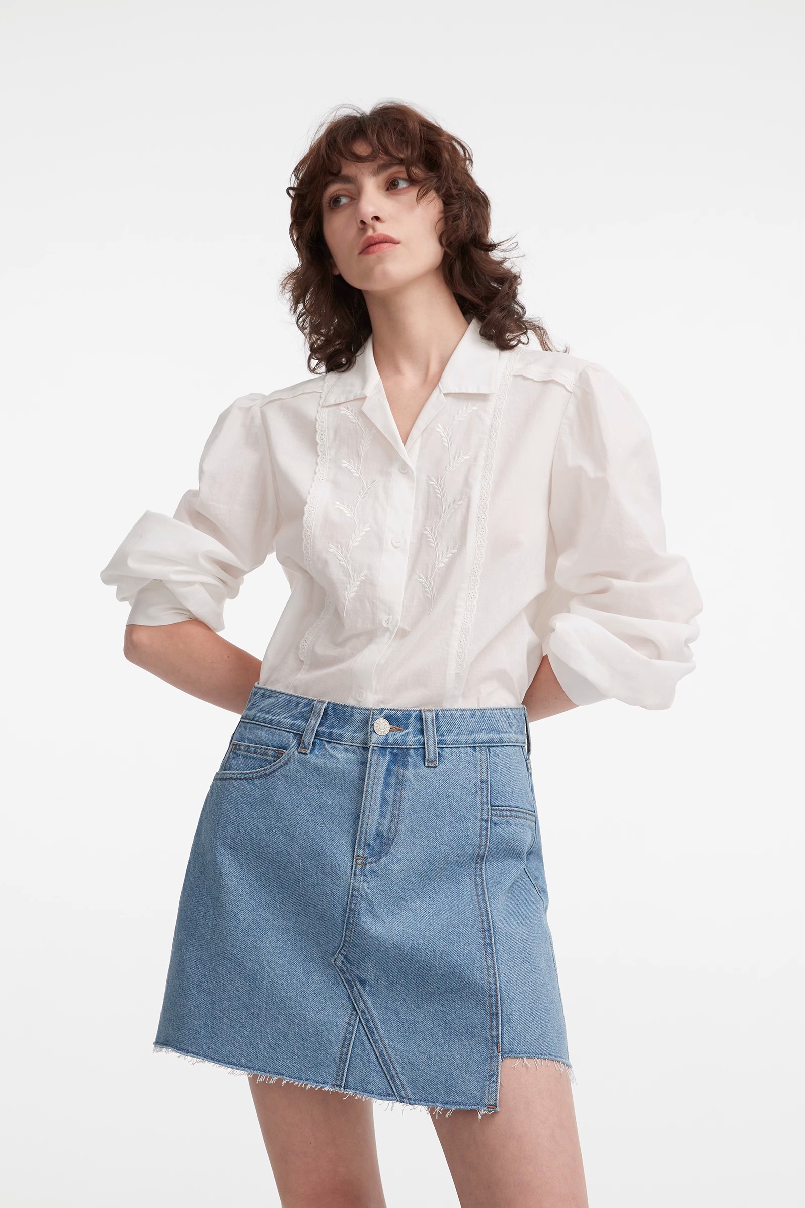 denim culottes elastic waist