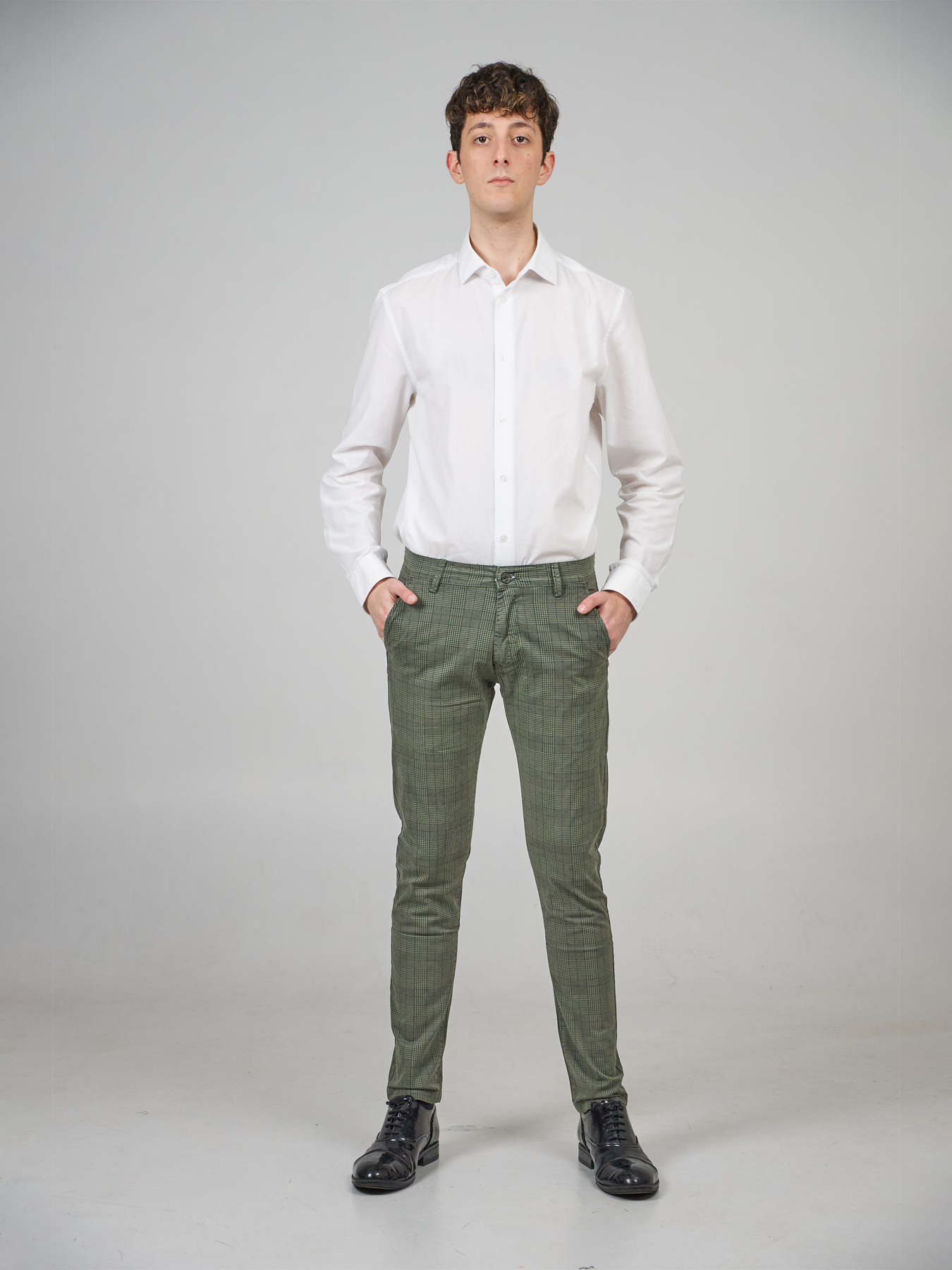 knit checkered pants