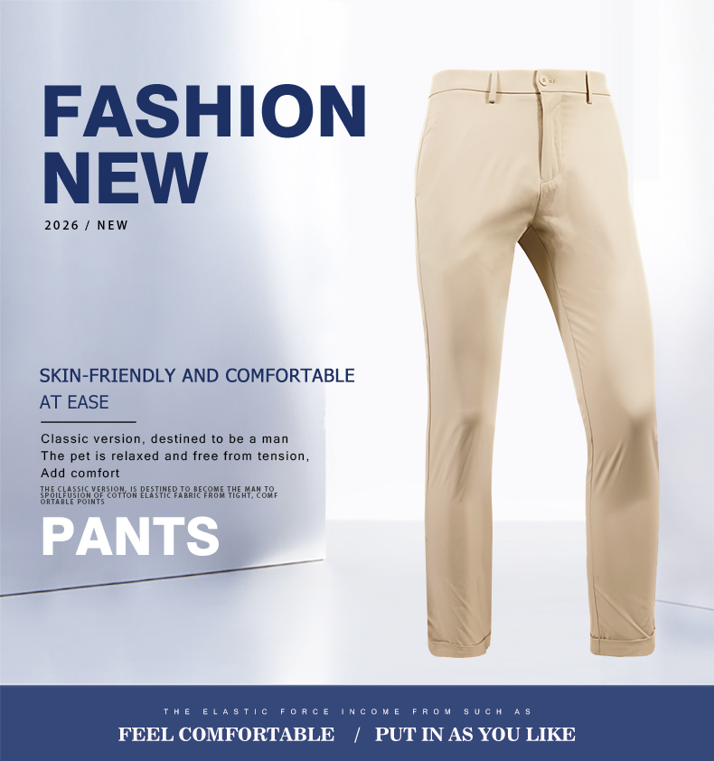 Men's S/S Tech Fabric Vertical Stripe Dress Pants