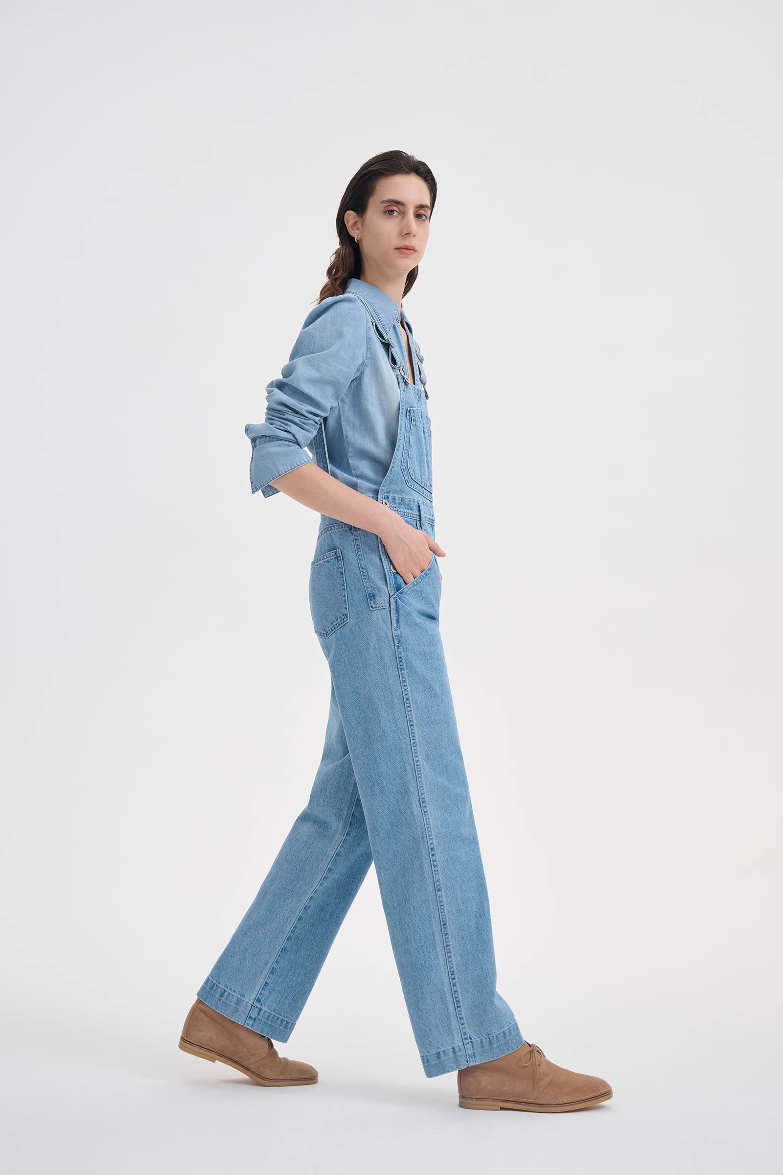 cream straight leg jeans