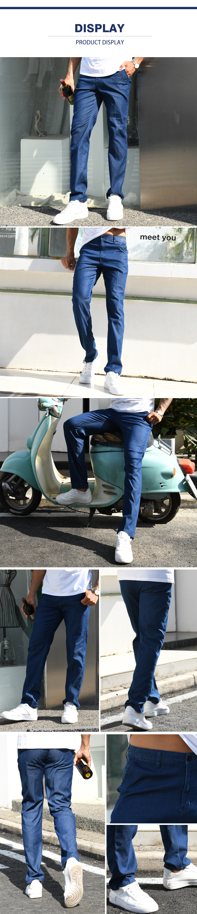 tapered denim pants