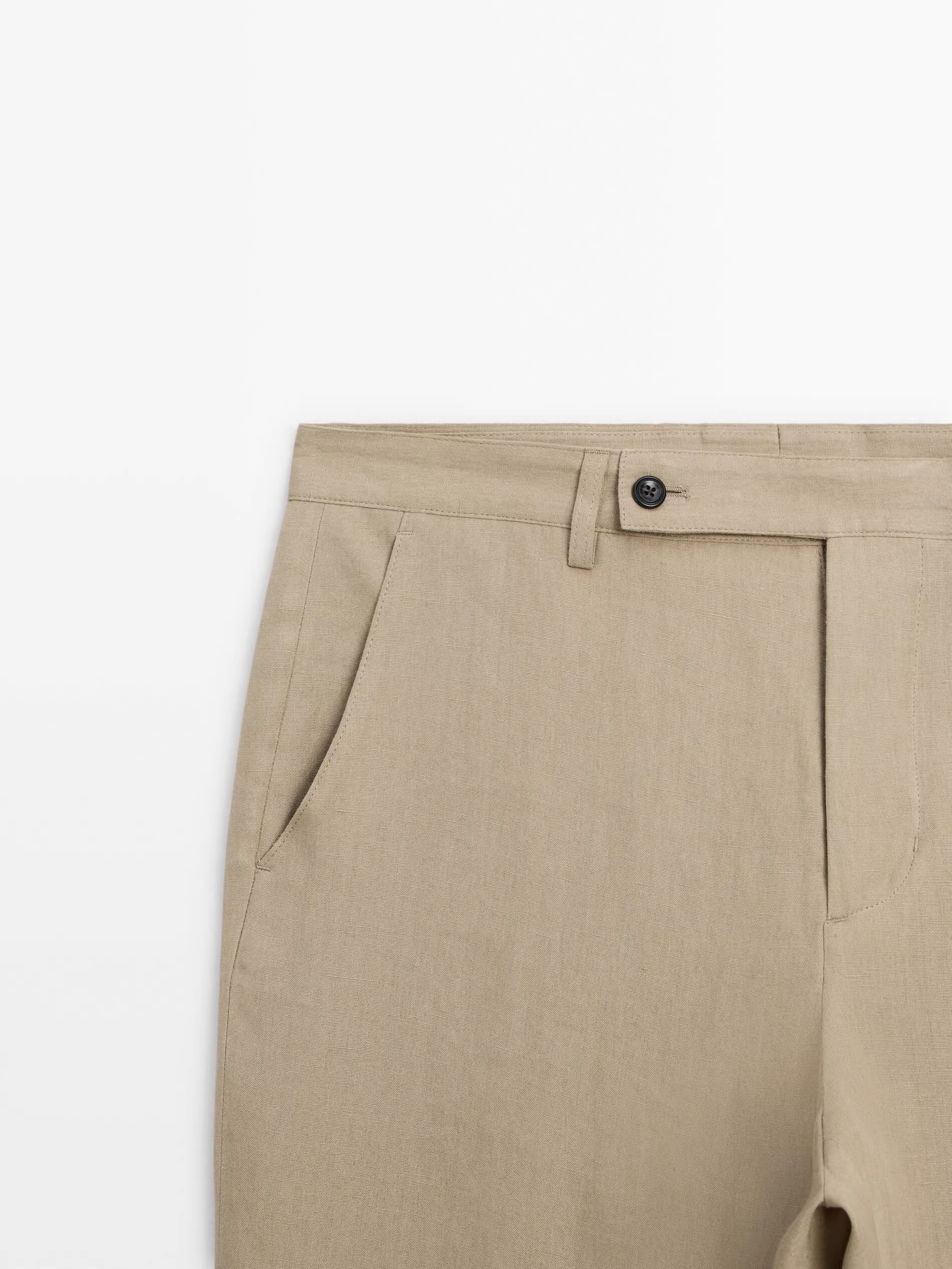 linen blend straight leg pants