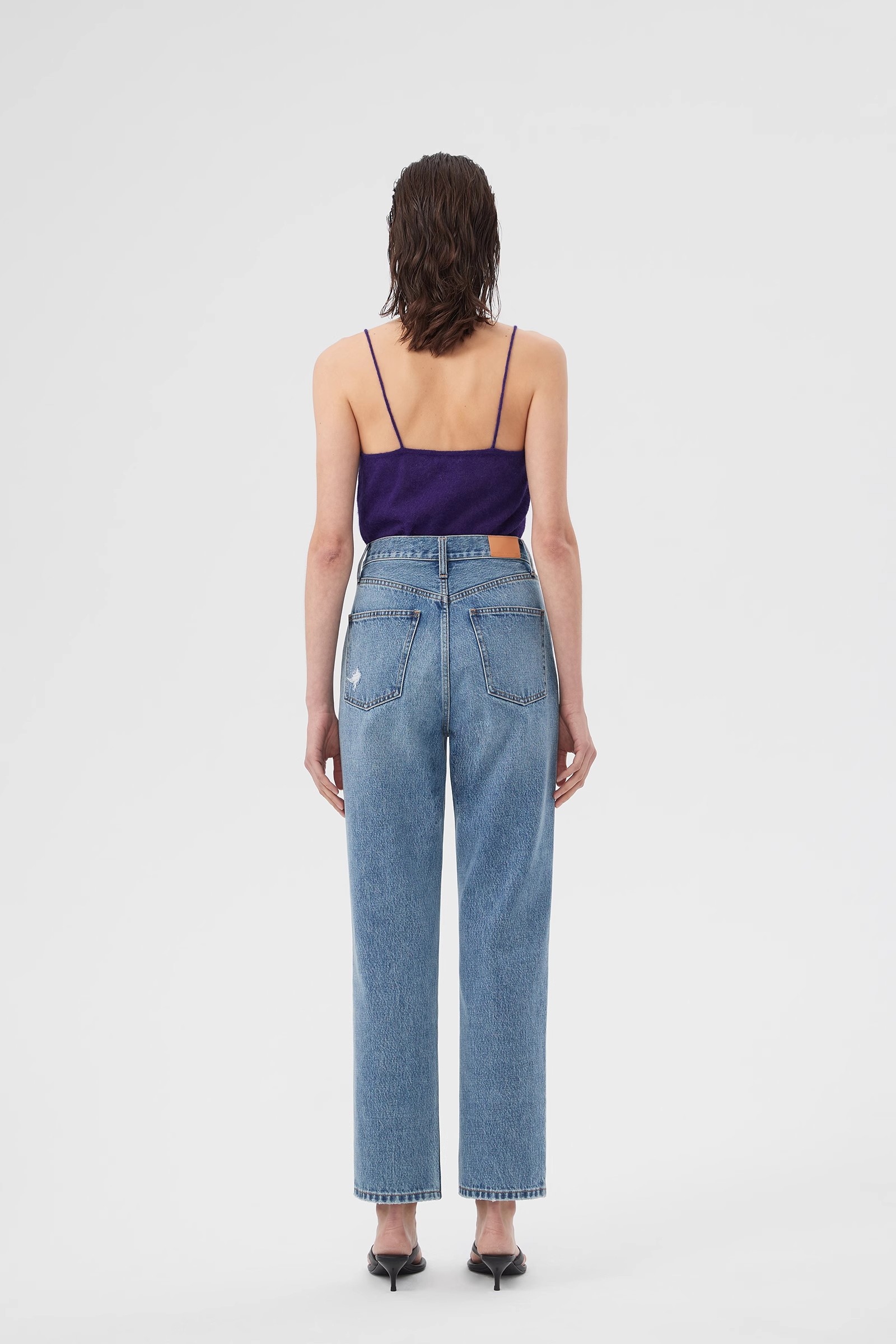 petite pull on straight leg jeans