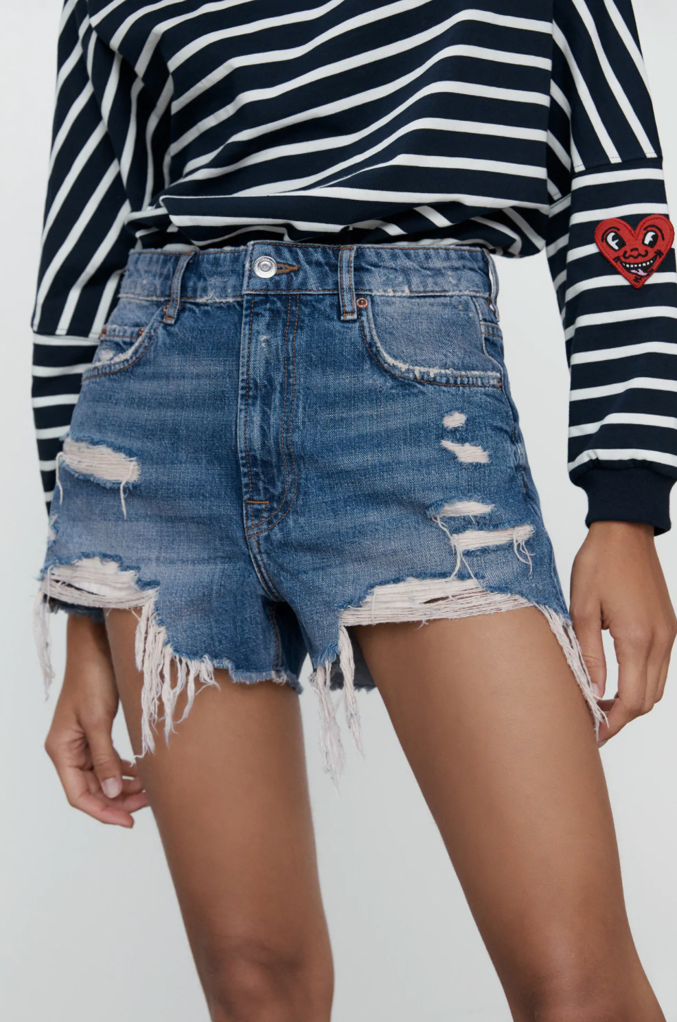 high waisted denim shorts