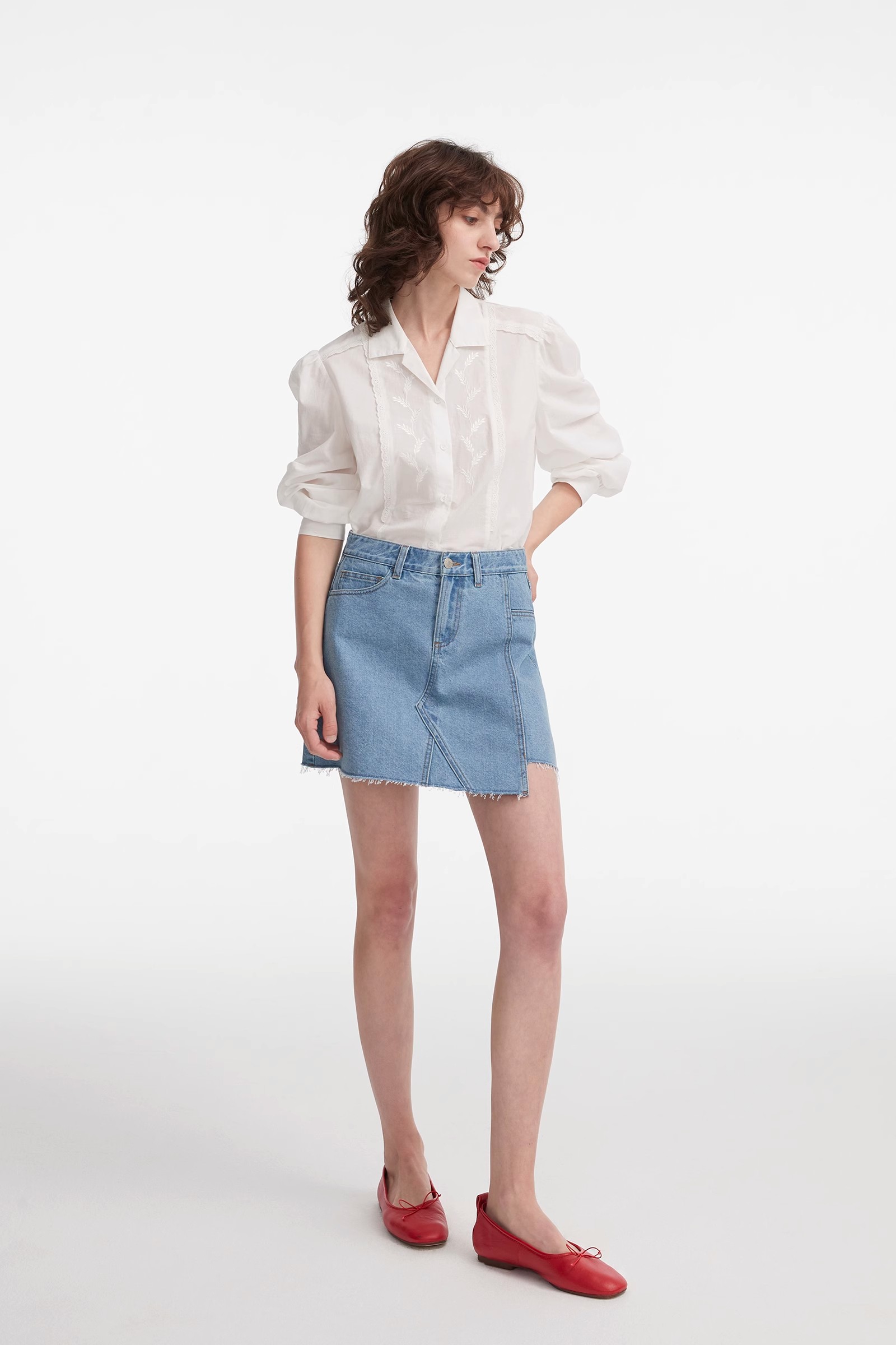 wide leg denim culottes