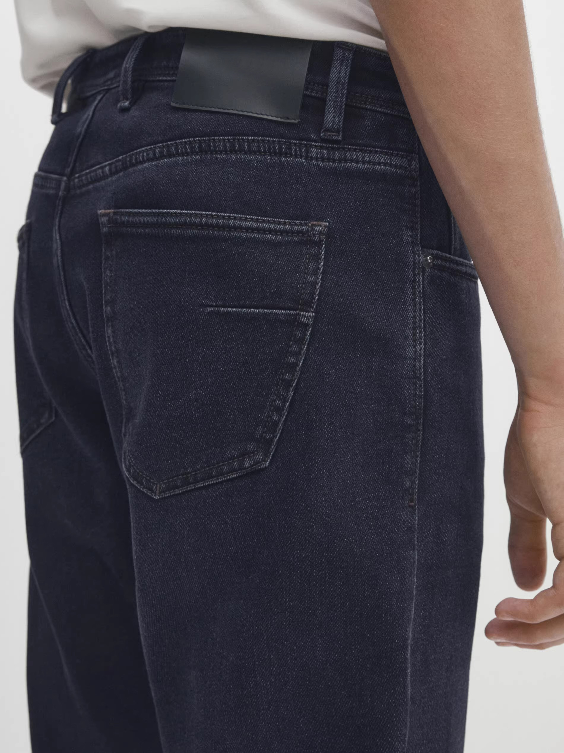 beige tapered jeans