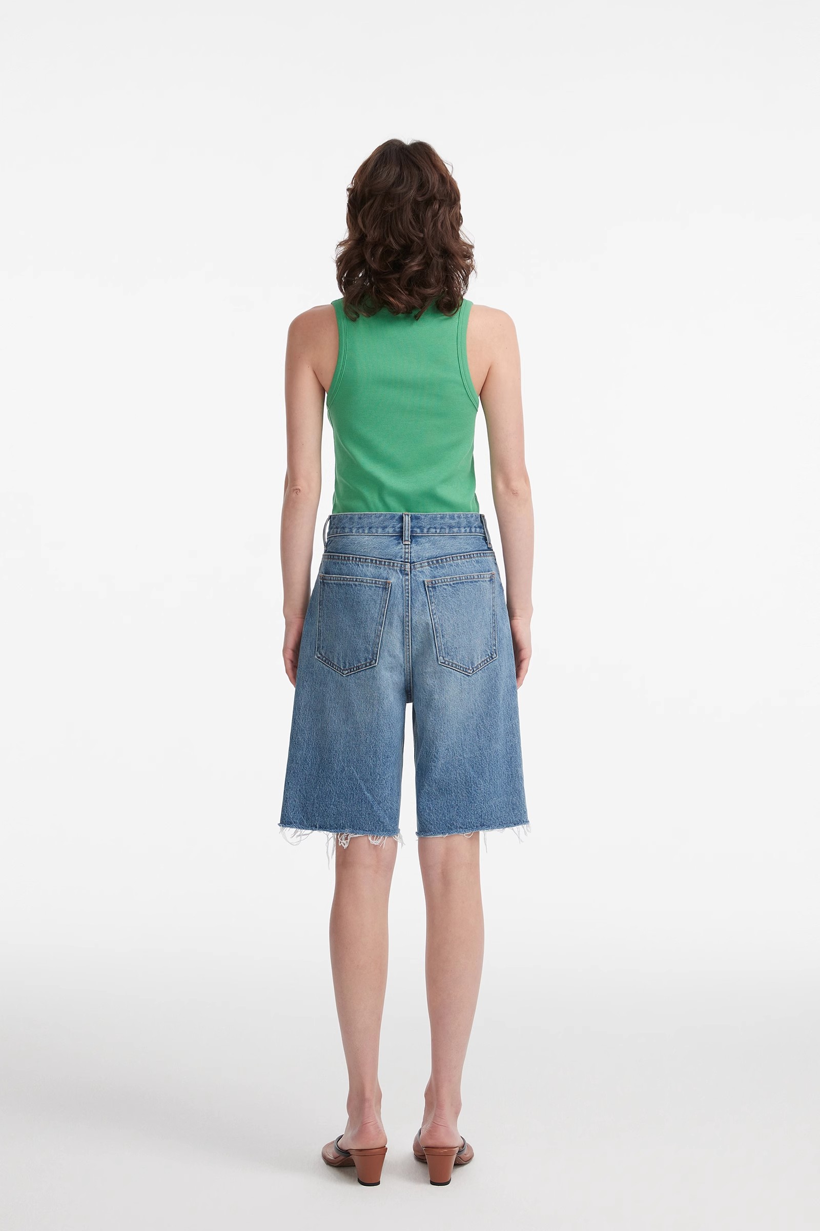denim shorts straight leg