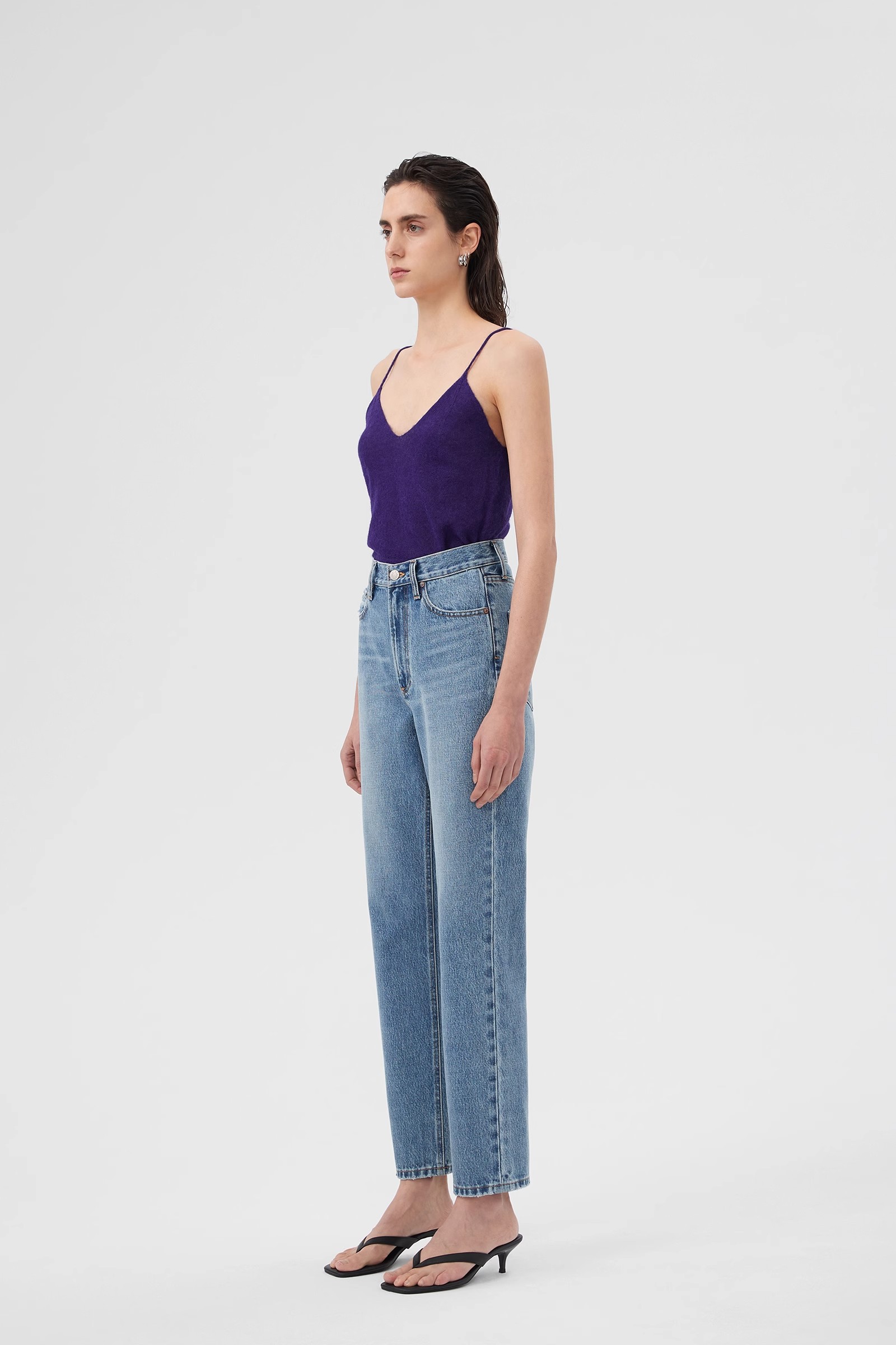 high waisted baggy straight leg jeans