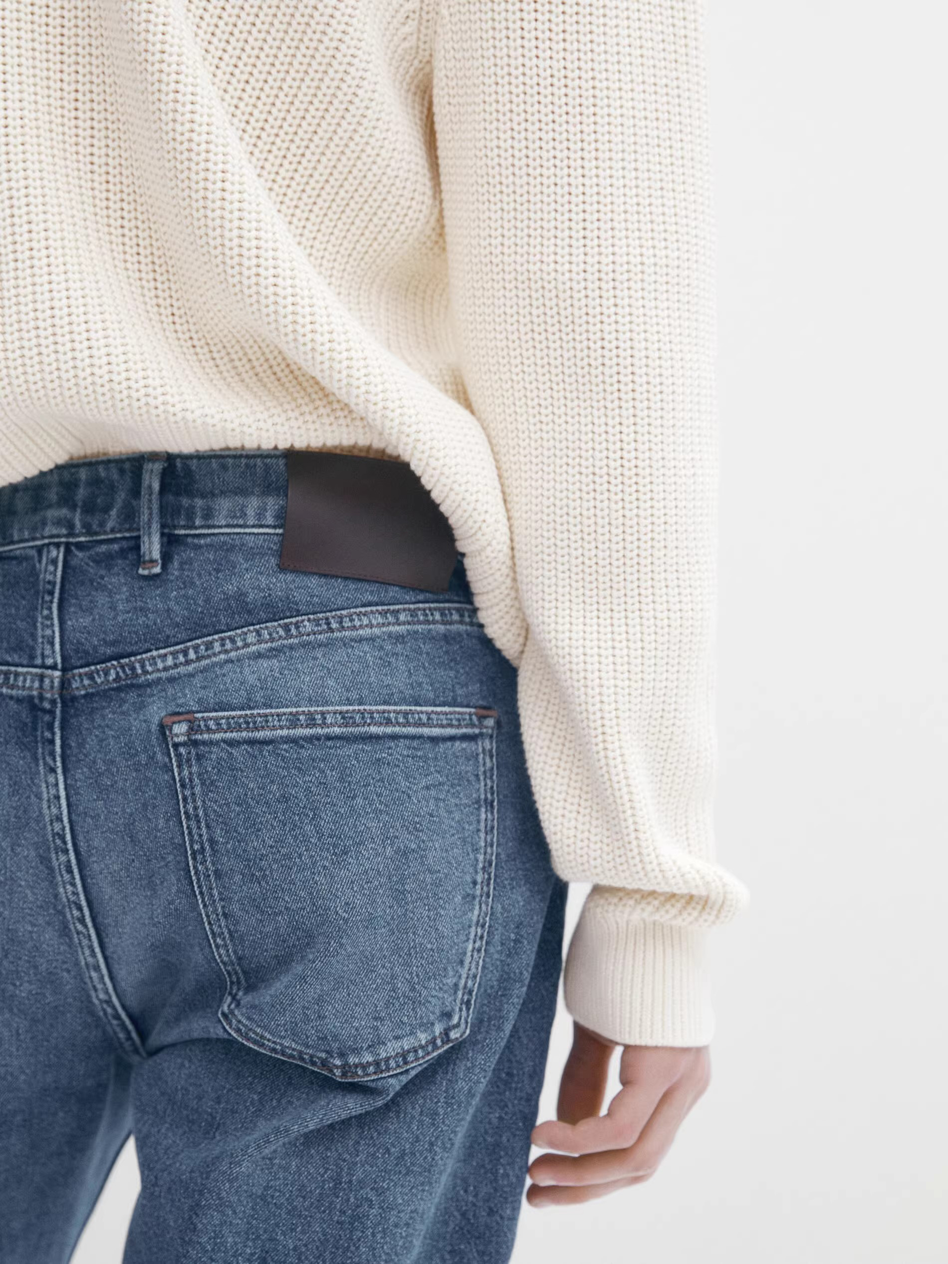 crosshatch straight leg jeans