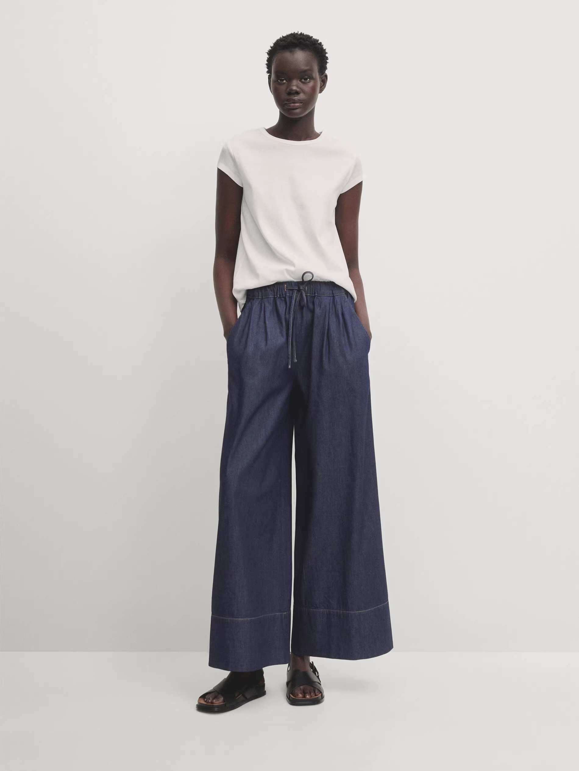wide leg blue jeans womens